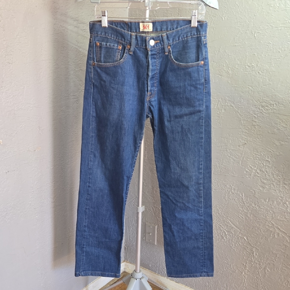 ^Levi's 501's Straight Leg Button Fly Men's Blue Medium Wash Jeans W32 L32